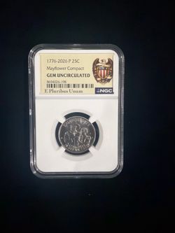 GEM Mint Uncirculated Mayflower Compact Coin
