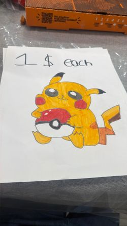 My Son’s Selling His Pokémon Drawings For A 1$ Each