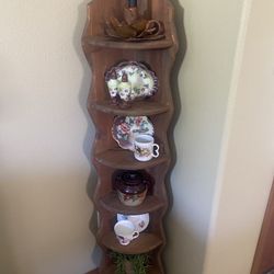 Handmade Solid Wood standing corner shelf Corner Shelf
