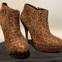 Leopard Print Boot Heels