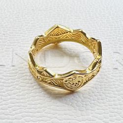 Pandora 14k Gold Plated, Game of Thrones House of the Dragon Crown Ring #162969C01 + PANDORA GIFT BOX & Polishing Cloth + Tag
