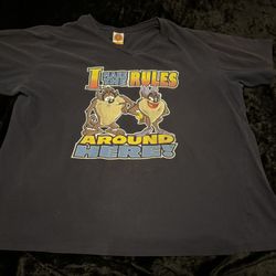 Womens Large Vintage 2000 Looney Tunes Tazmanian Devil and She Devil Tshirt