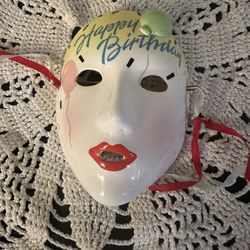 VINTAGE 1985 Vandor Hand Painted Happy Birthday Decorative Party Mask