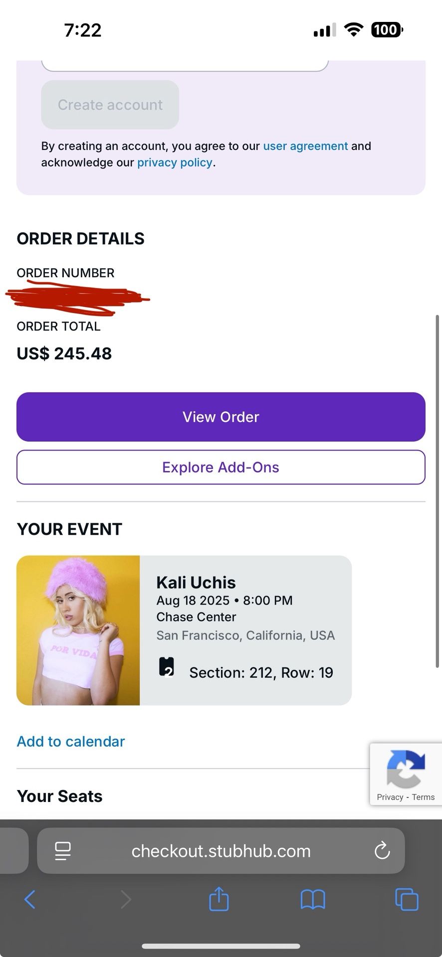 2 Tickets for Kali Uchis & Thee Sacred Souls