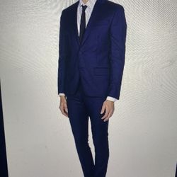 BALMAIN MENS FITTED SUIT 100% WOOL SZ.42  ITALY 