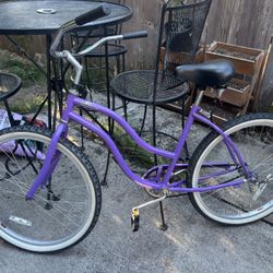 Cute Purple Cruiser Bicycle 