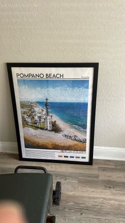 Framed pompano beach lighthouse print