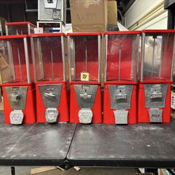 Five 1in Capsule Candy Vending Machines Great Condition 
