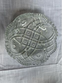 Vintage 1960’s Nucut Signed Crystal Glass Bowl