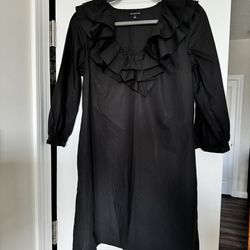 Casual Black Cotton Dress