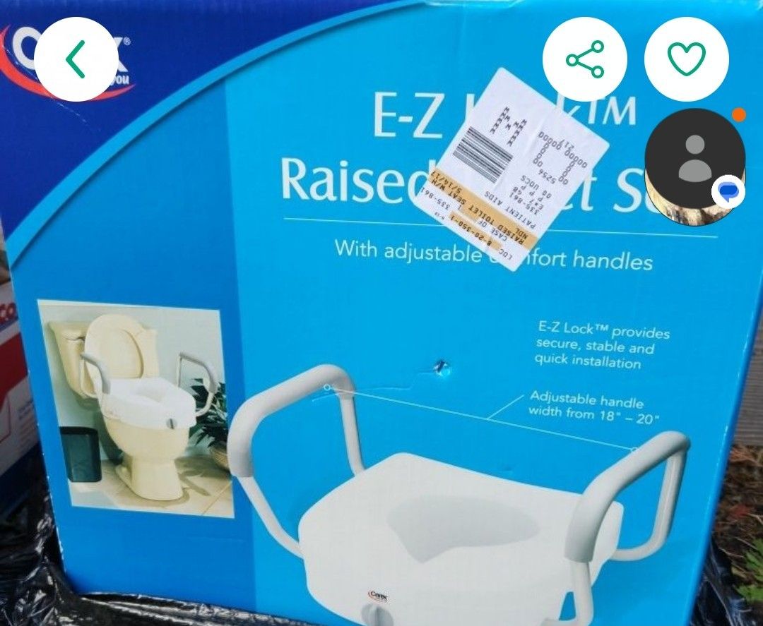 Raised Toilet Seat eZ LOCK By CAREX 