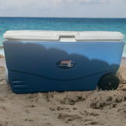 Coleman 100 Quart Xtreme Wheeled Blue Cooler 