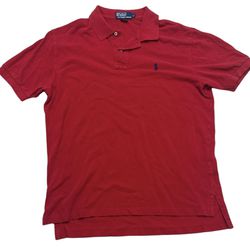 Polo by Ralph Lauren Men’s Red Blue Pony Mesh Casual Polo Shirt Size L