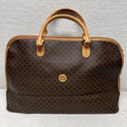 La Tour Eiffel Purse Brown & Tan Leather Shoulder/Travel Bag