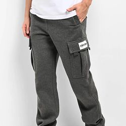 Shaka Wear Charcoal Grey Fleece Cargo Sweatpants Mens Size XL