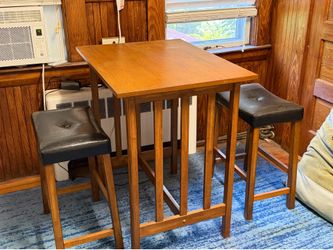 Small bistro table and matching stools