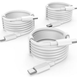 USB C to USB C Charging Cable 3Pack 6ft 60W, Long Type C Charging Cable Fast Charge Cord for iPhone 16 15 Pro Max Plus Samsung S23 Note 20 iPad Pro Ai
