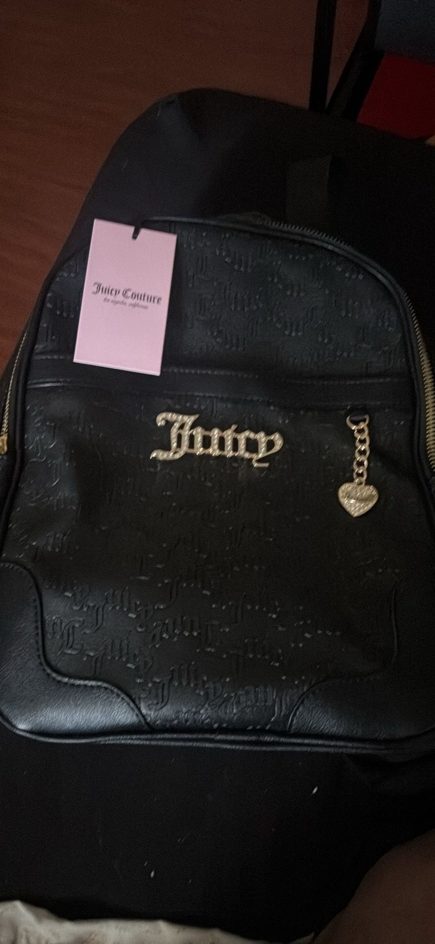 Juicy Couture Black & Gold Backpack Purse New
