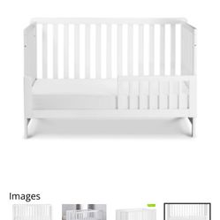 Baby Crib That Turns Into A Toddler Bed + Mattress 