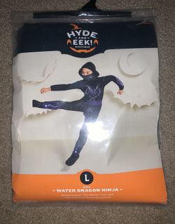 Kids Water Dragón Ninja Jumpsuit With Mask Size Large 12-14