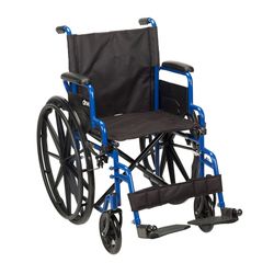 Drive Medical Blue Streak Lightweight Portable Folding Wheelchair