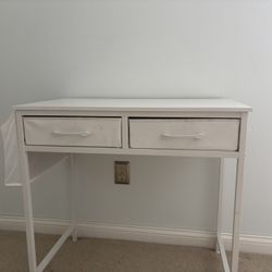  Small Desk with Fabric Drawers - 32 Inch