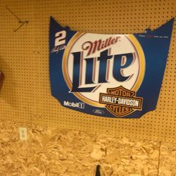 NASCAR Metal Garage Sign - Miller Light Rusty W