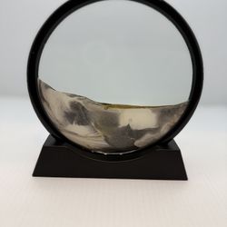 Handmade Moving Sand Art Picture Round Glass 3D Hourglass Deep Moon Motion Frame