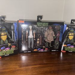 NECA TMNT - Leonardo, Raphael, Casey Jones action figures
