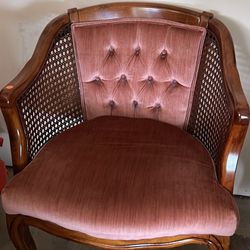 1929 Occasional Chair With Woven Sides, Solid Wood 