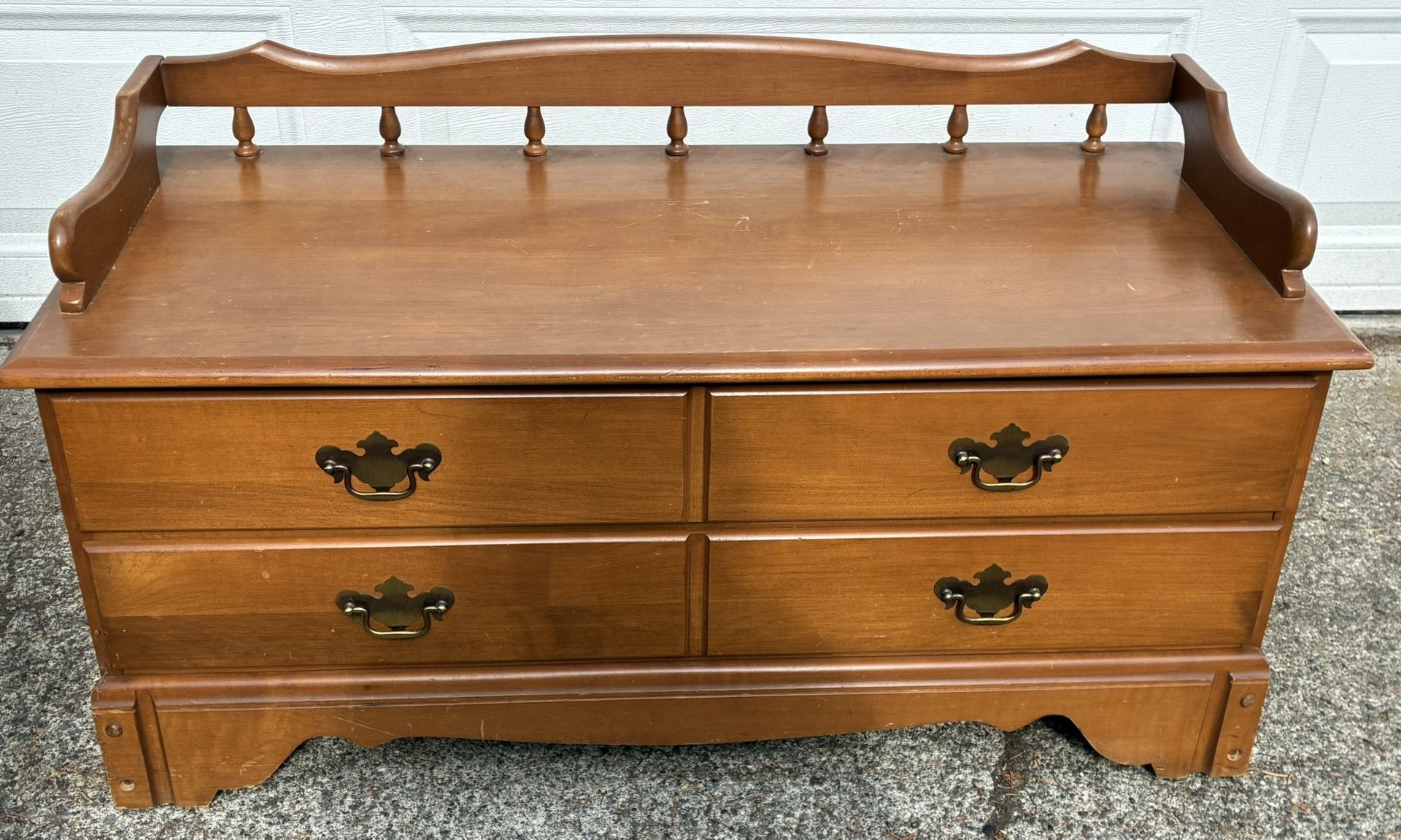 Wooden 2 Drawer storage bench