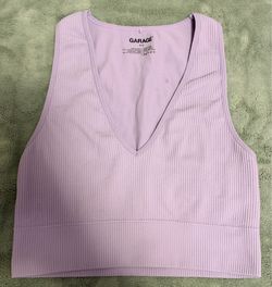 Garage Ribbed V-Neck Crop Top