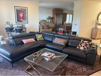 Black leather couch