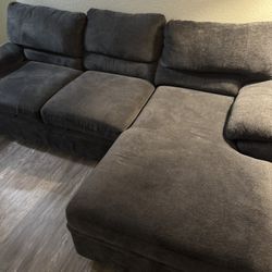 Blue  Couch With Storage And Sleeper