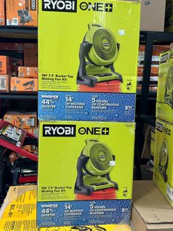 Ryobi 18v bucket top misting fan kit $90 (financing available)