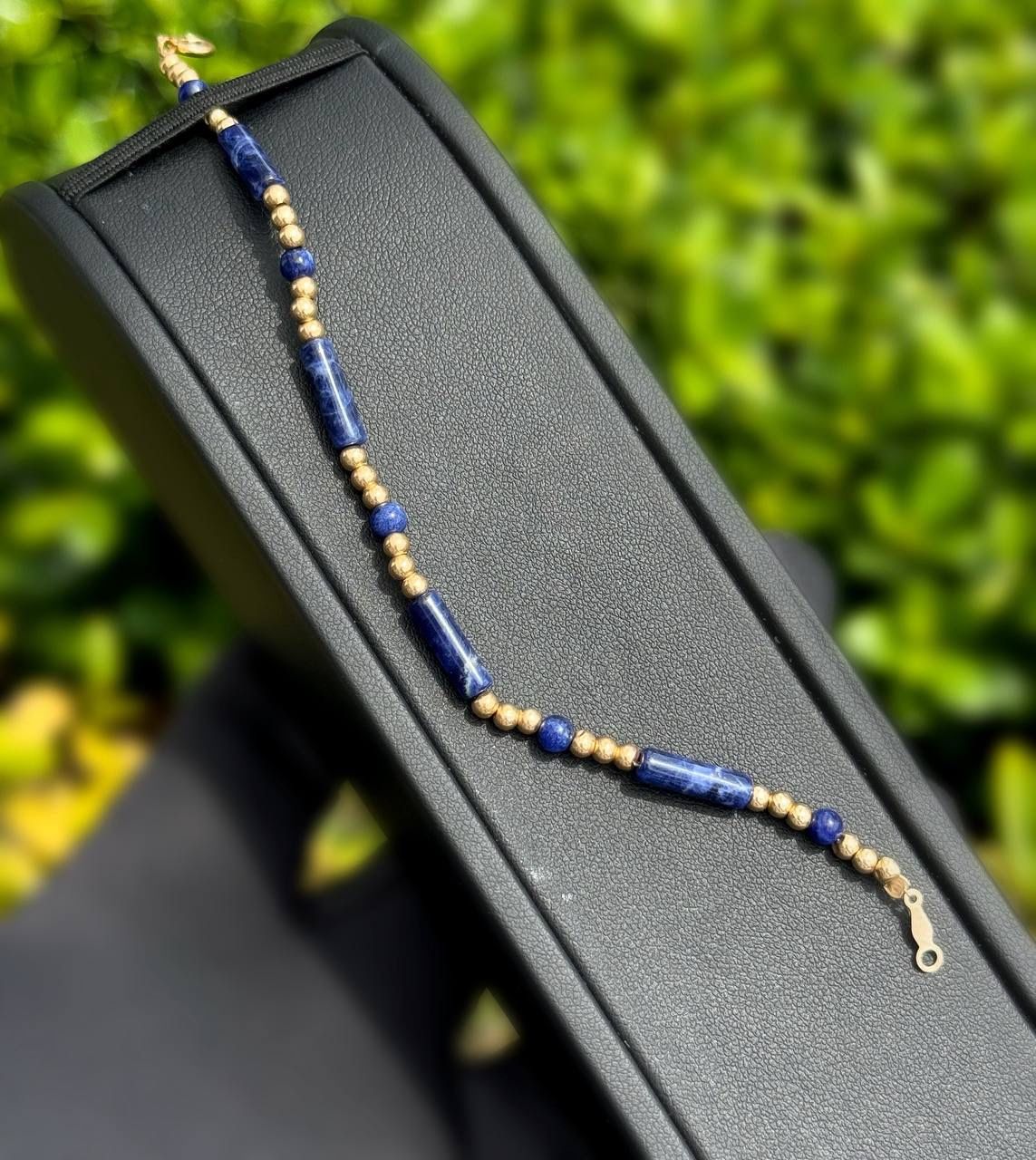 Jewelry 14k solid gold macaron cobalt bracelet 6.25” 4.00mm 2.70g