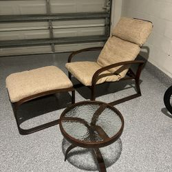 Adjustable  Outdoor Chair With Ottoman 