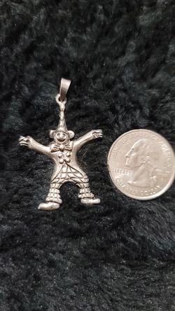 STERLING SILVER 3D CLOWN PENDANT