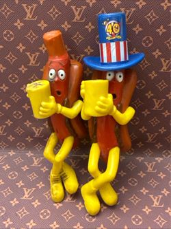 Wienerschnitzel 40th Anniversary Hot Dog Figurine Patriotic Hat 2001 (2)