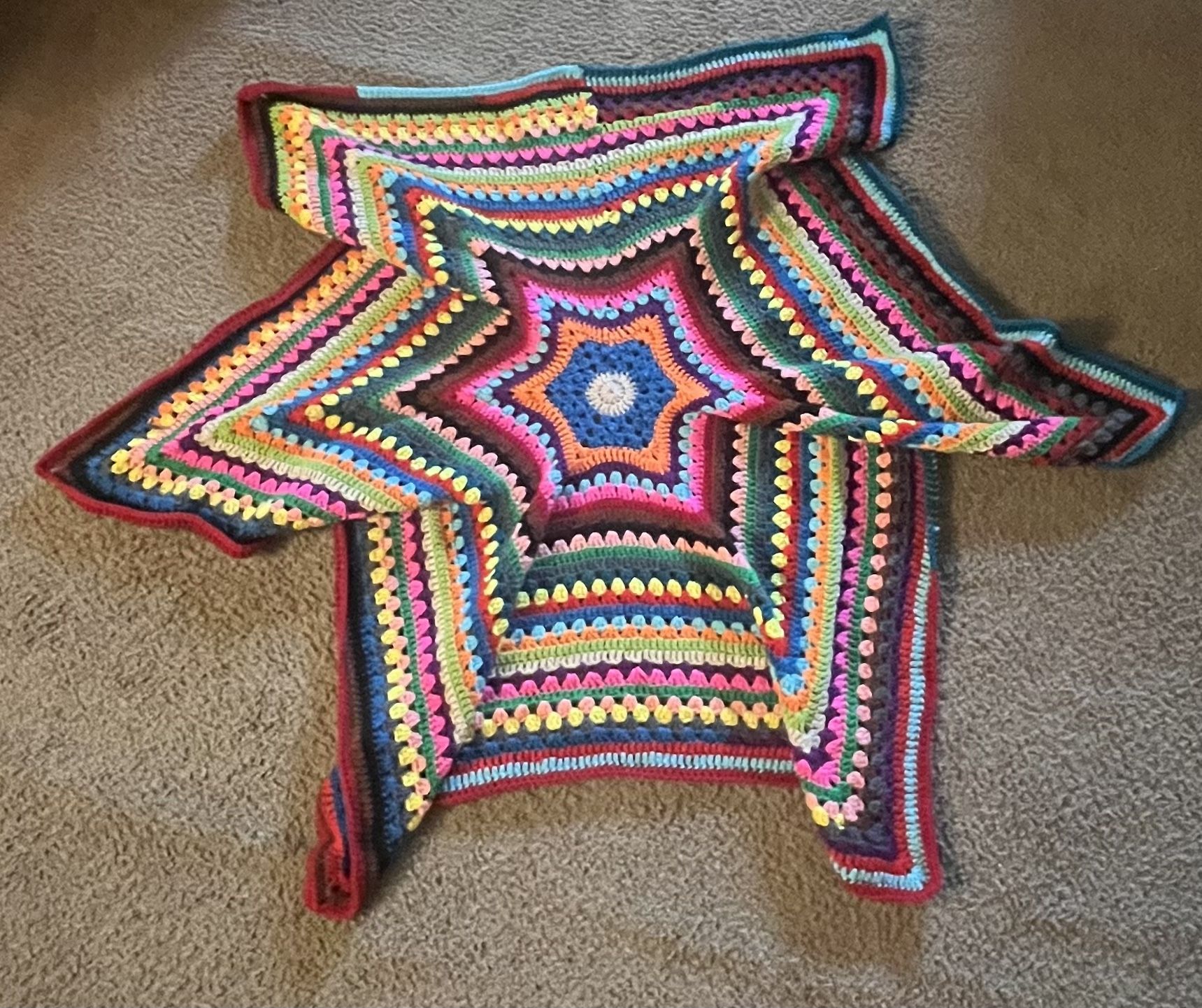 Homemade Crochet Start Blanket