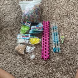 Rainbow Loom Bands And Crafting Tools With Supplies 