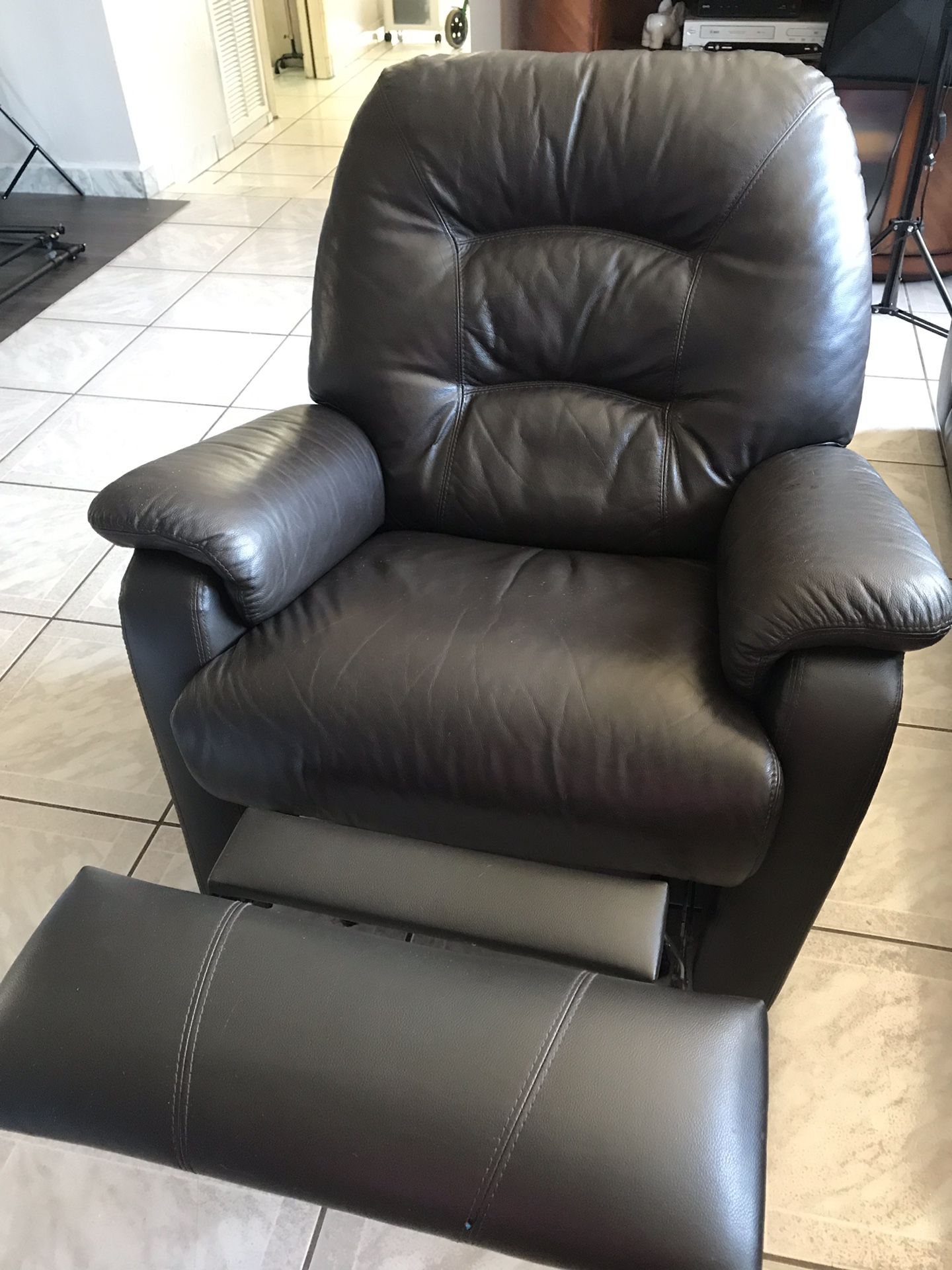 Brown leather recliner for sale -NEGOTIABLE