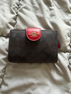 coach brown and red wallet
