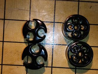 2 pair 7/8" waterbuffalo horn plugs * gauges * stretched ears