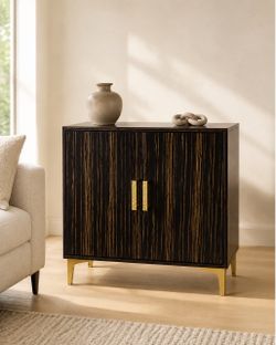 Black & Gold Accent Storage Cabinet – $49.99