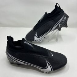 Sz 15 Wide-Nike Vapor Edge Elite 360 Flyknit Football Black White CV6317-001