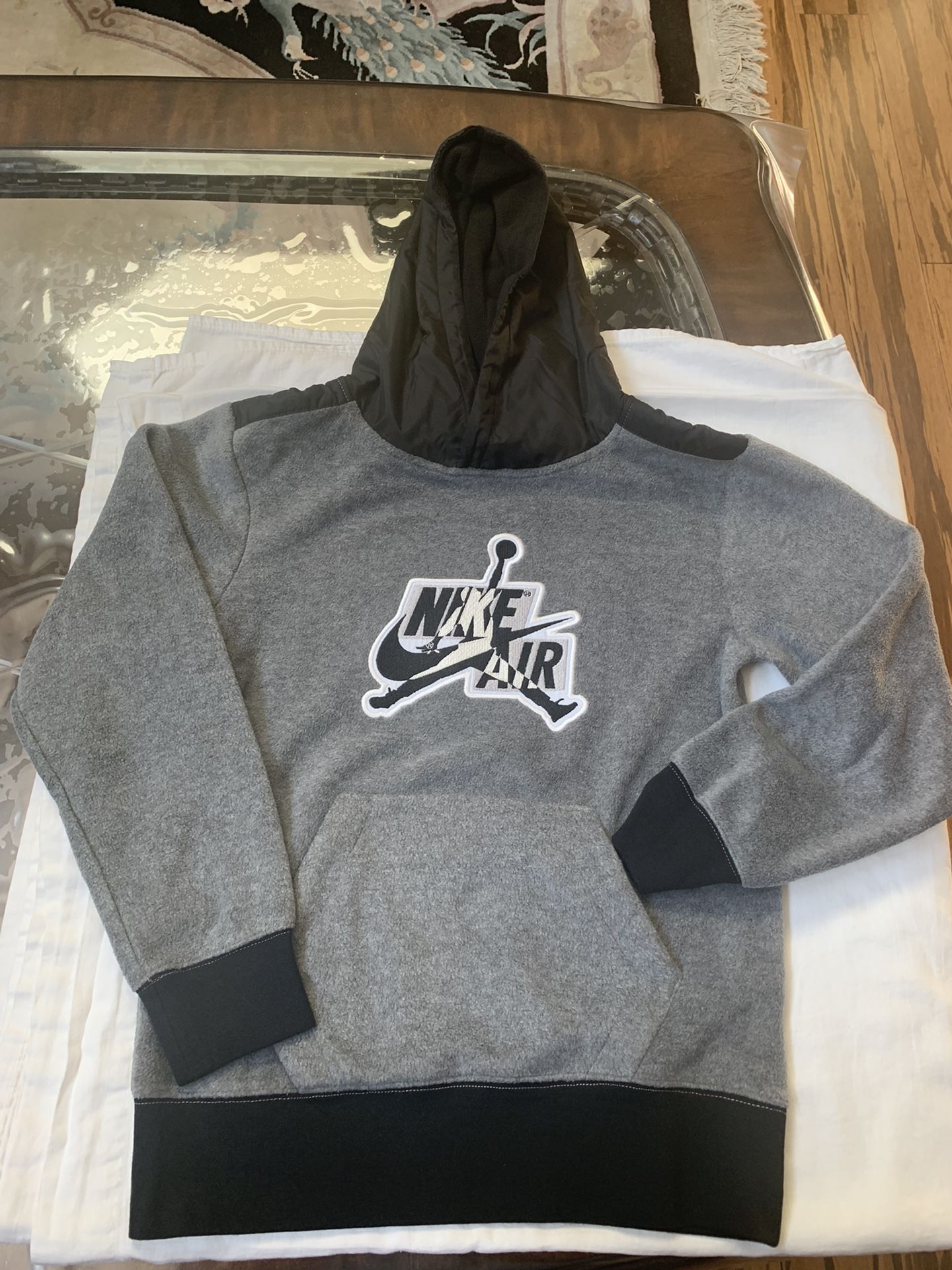 Nike Jordan Jumpman Youth Boy's Fleece Hoodie Big Logo SZ MED CARBON HEATHER