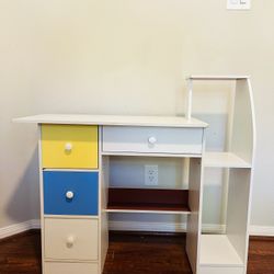 4 drawers kids white desk