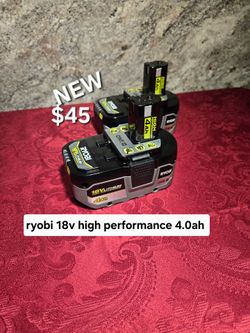 New ryobi 4.0ah high output 18v batteries only $45 each