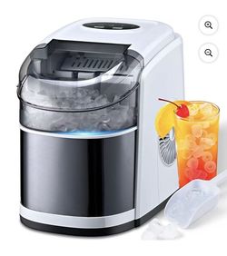 Ice Maker Countertop Machine with Self-Cleaning Function，26LBS in 24 Hours, 9 Ice Cubes Ready in 6 Mins, Compact Ice Cube Maker with Ice Scoop & Baske
